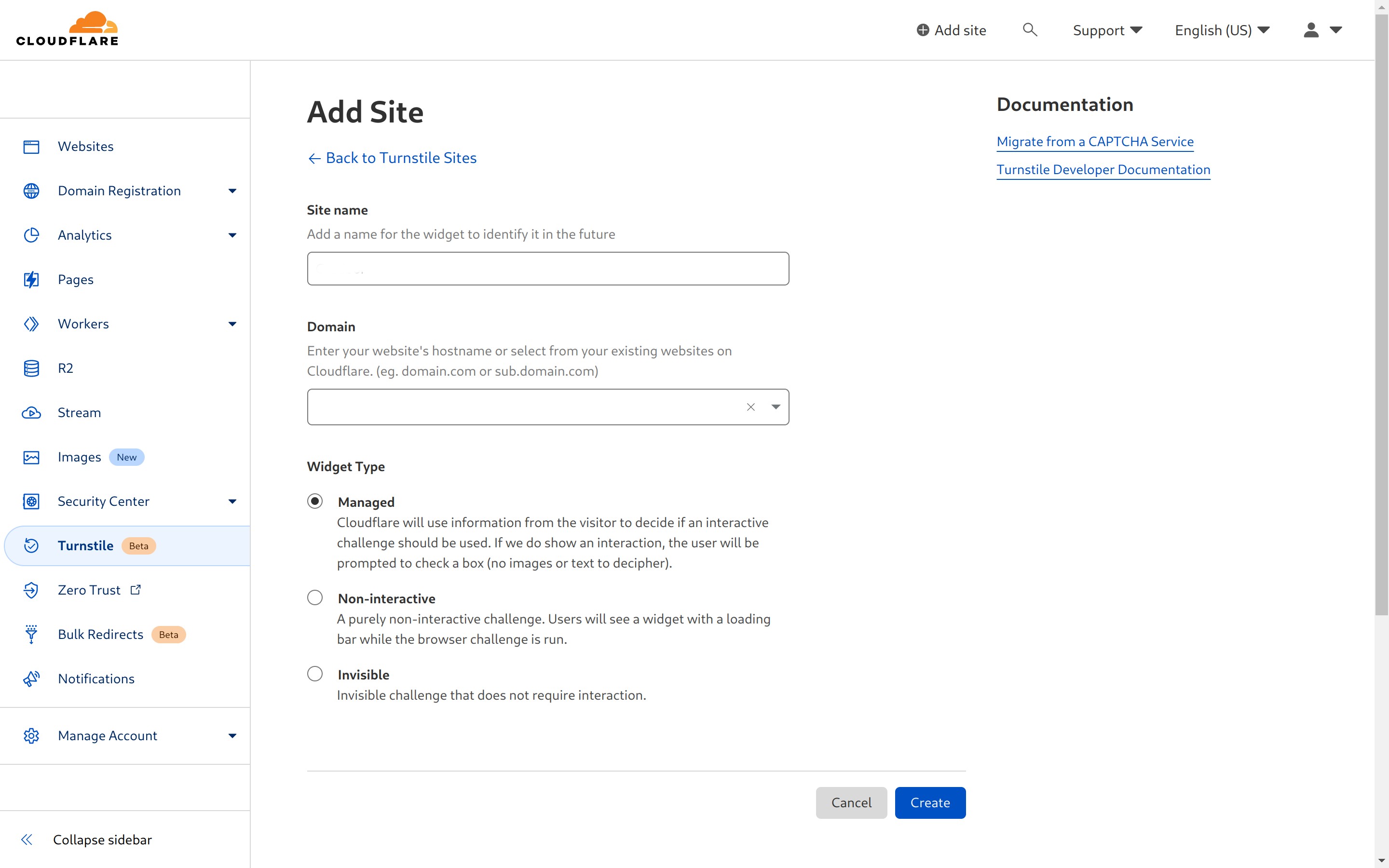 Cloudflare Turnstile preview